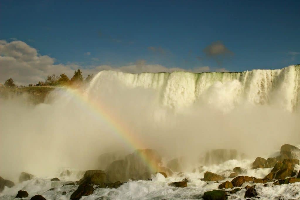 A rainbow on the Hornblower tour of Niagara Falls