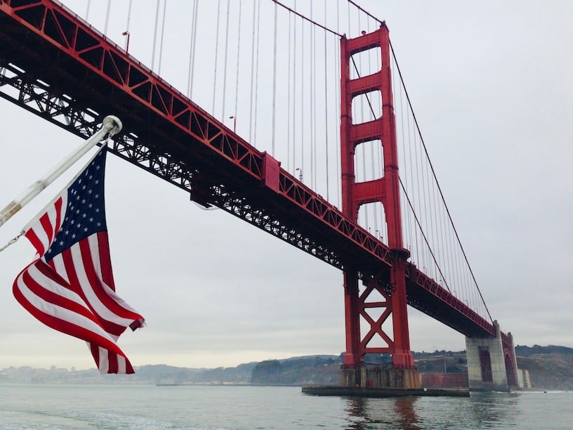 Golden Gate Bridge and Flag - 4 Days in San Francisco - HH Lifestyle Travel