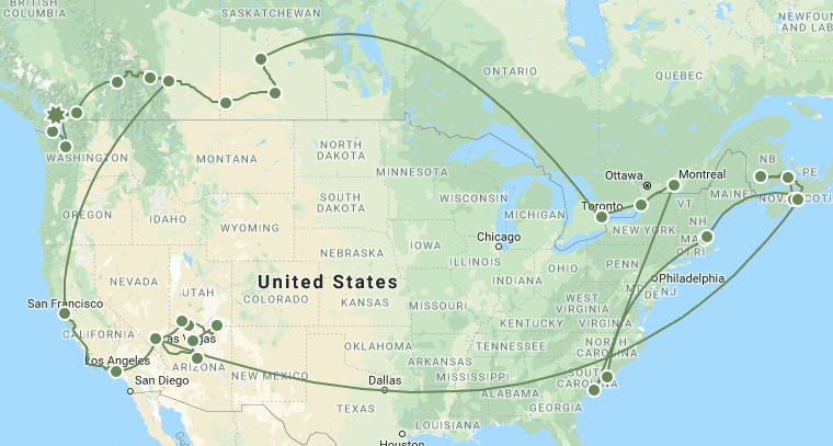 Hendersons on Tour map - planning a roadtrip - HH Lifestyle Travel