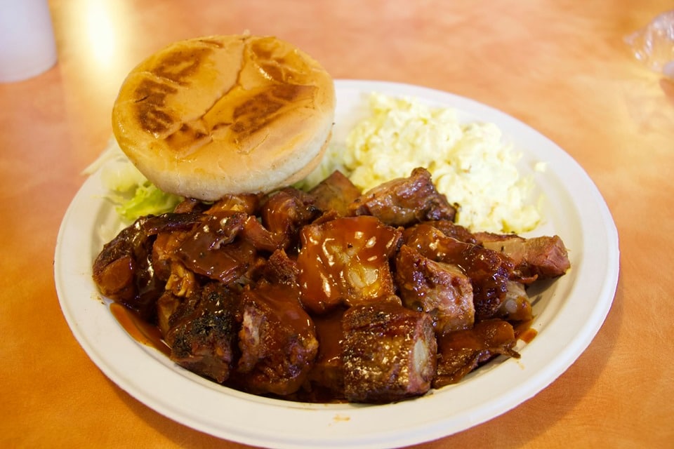 Rib tips from Abe's BBQ in Clarksdale
