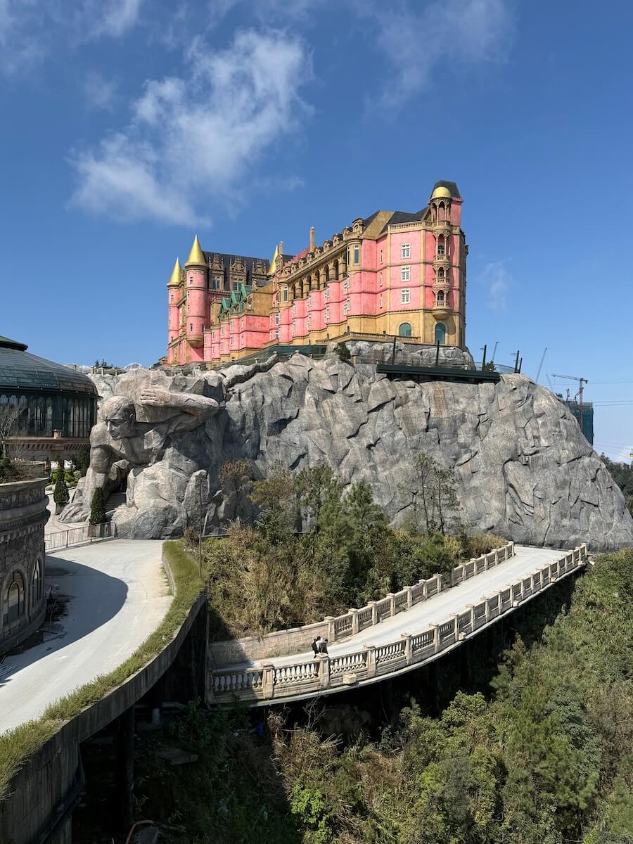 Atlas statue and Bavarian style castle, Ba Na Hills
