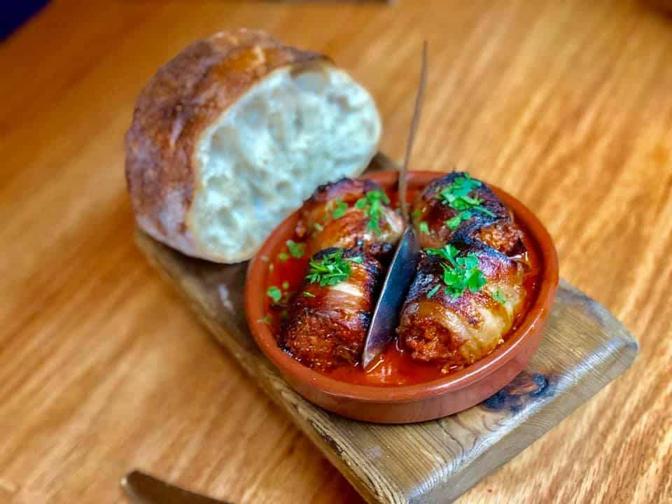 Chorizo stuffed dates from Avec in Chicago