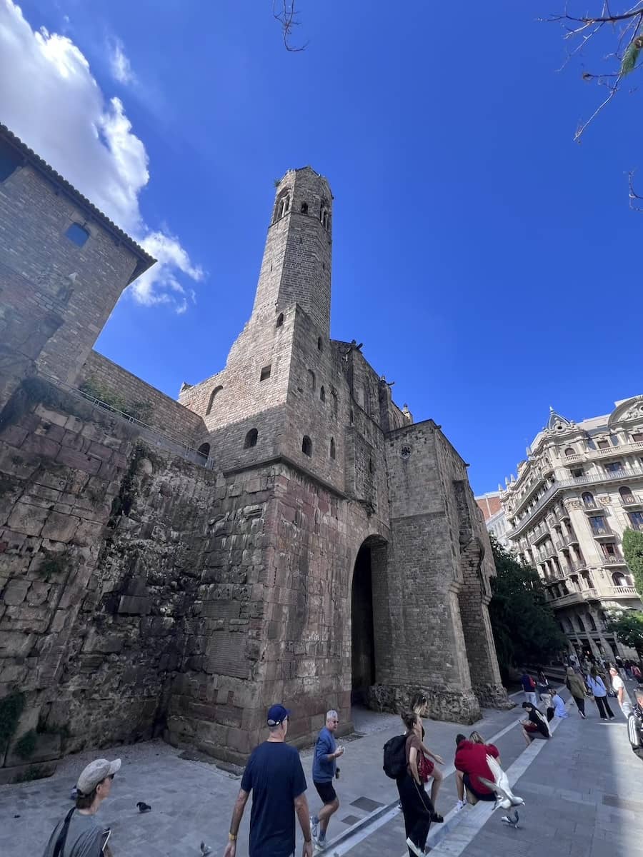 Roman city walls in Barcelona