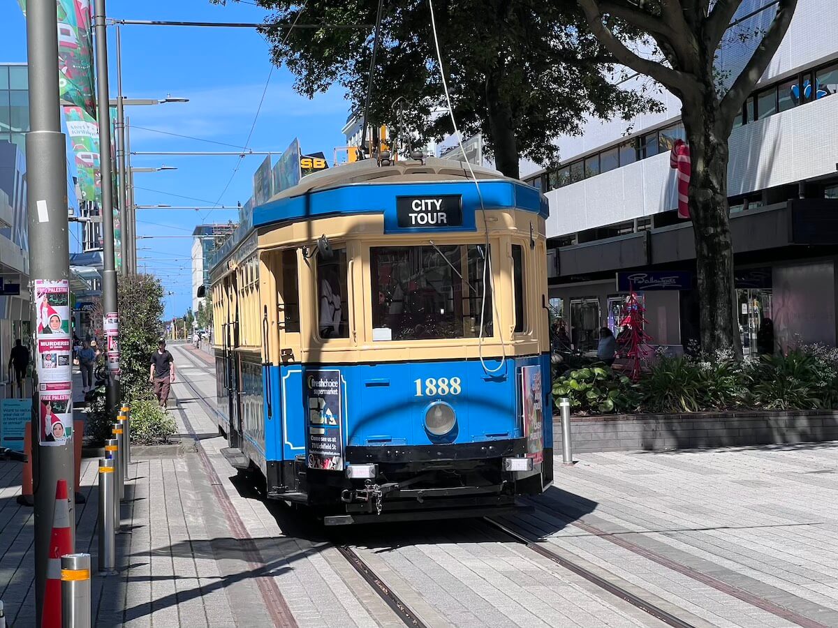 Vintage tram in Christchurch