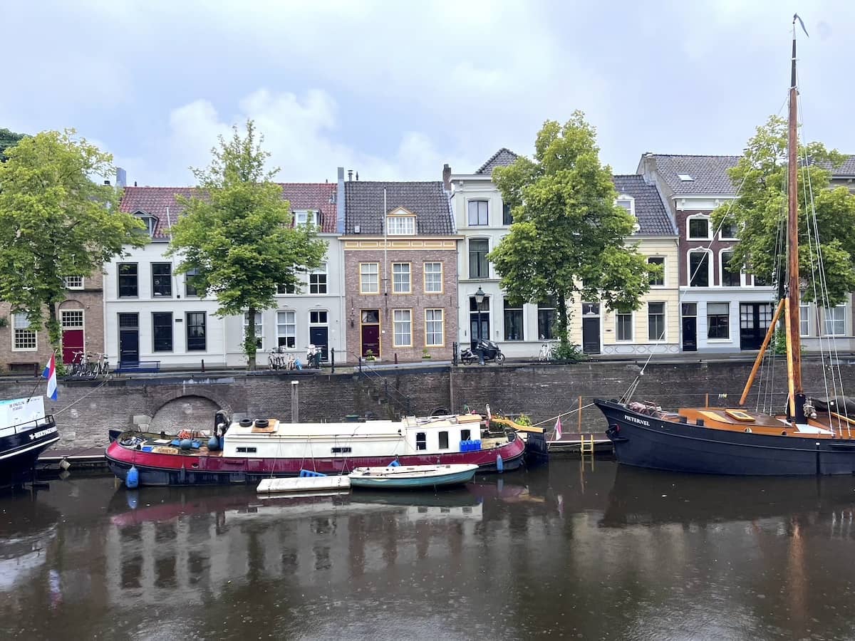 Cute houses and boats along the canal