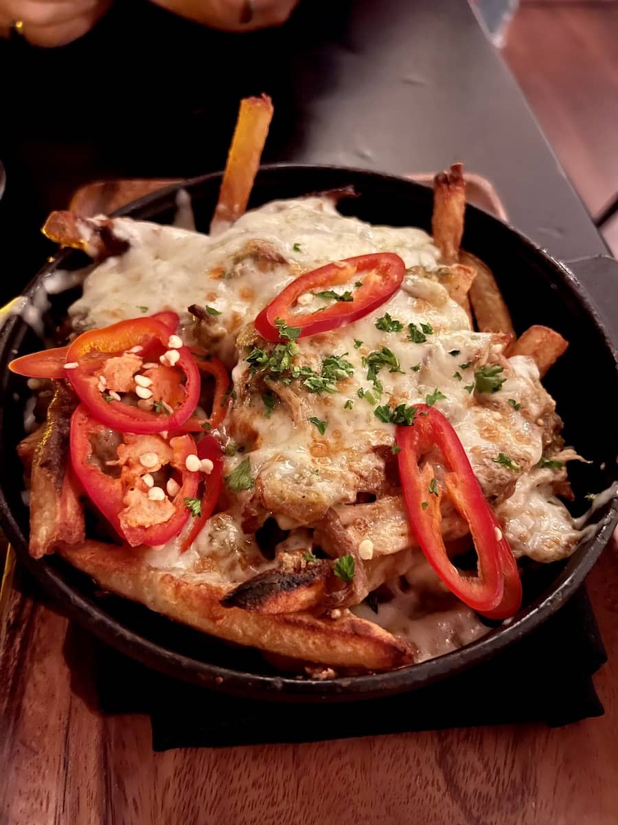 Short rib loaded fries at the Edmon, Hollywood Historic Hotel