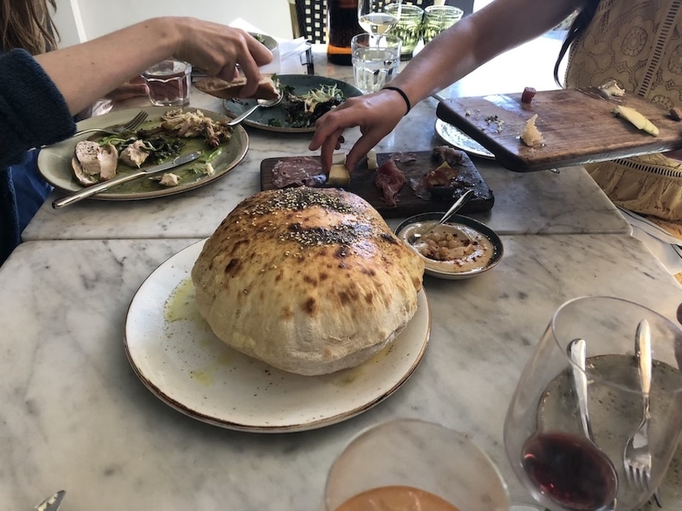 Puffed bread at FIG Santa Monica