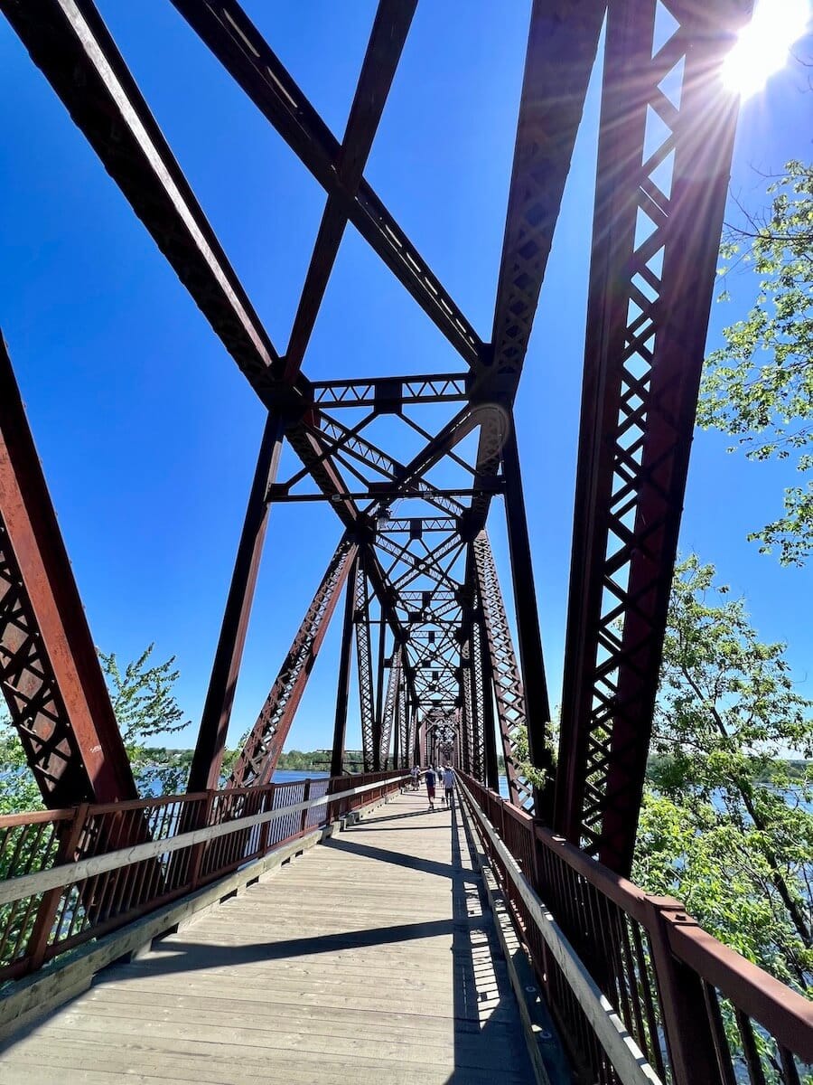 Old railway bridge over Saint John River in Fredericton