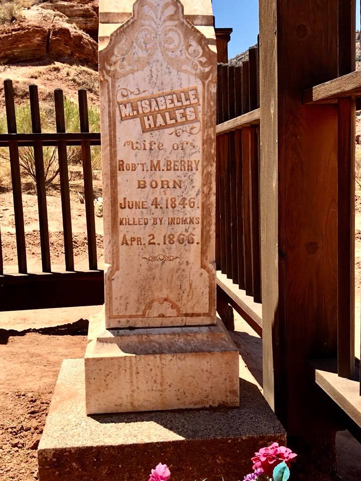 The grave of M.Isabelle Hales, killed in 1866 in Grafton, Utah