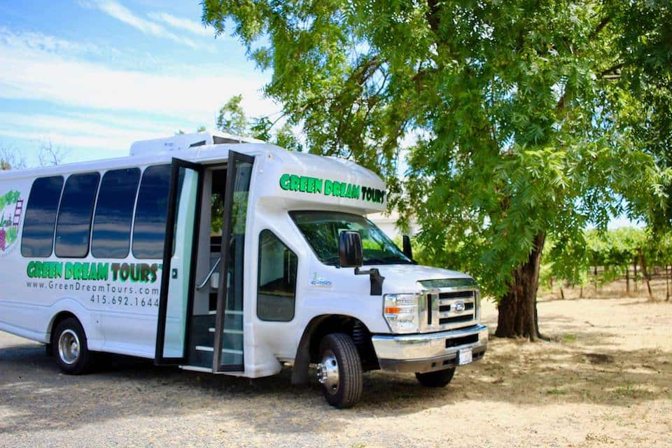Green Dream Tours bus - Napa and Sonoma Wine Tour - HH Lifestyle Travel