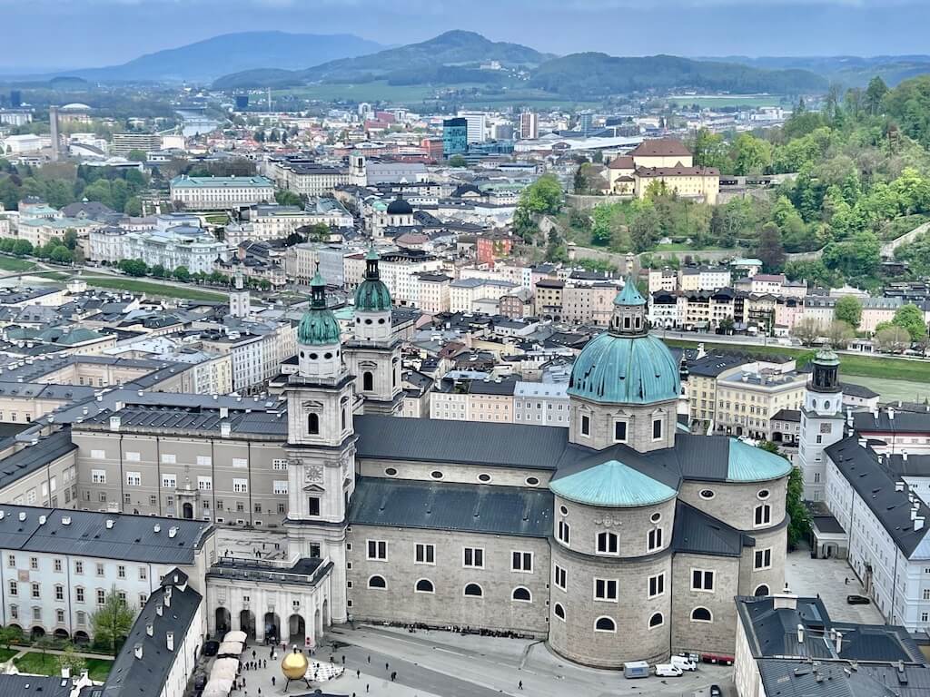 View of Salzburg Cathedral from Hohensalzburg Fortress