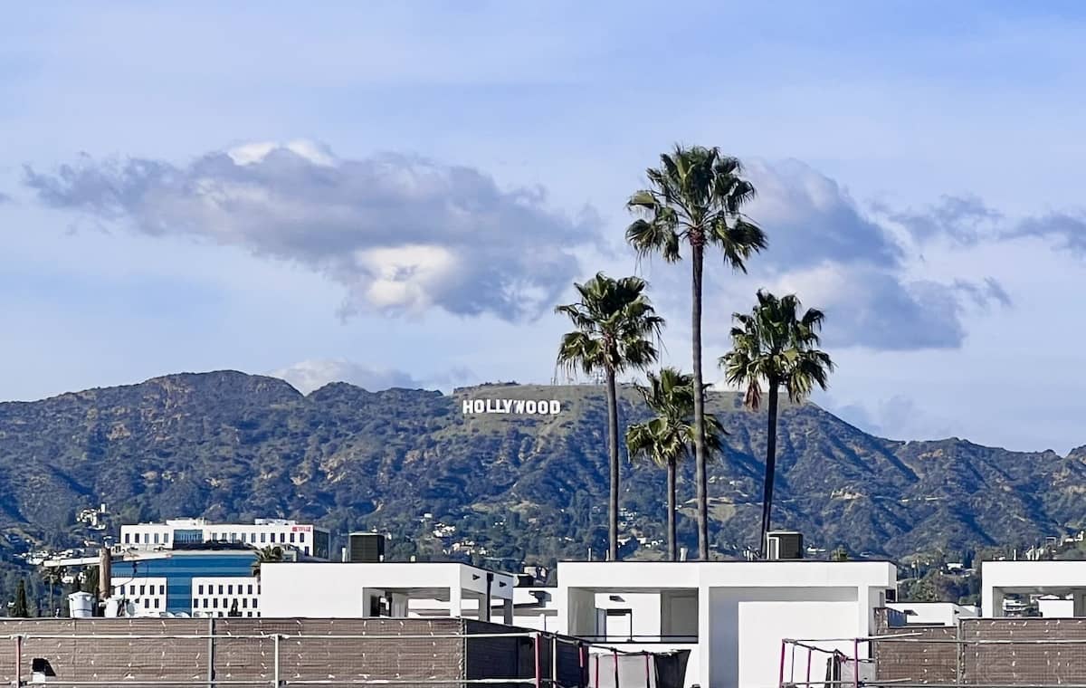 Hollywood Sign from the Hollywood Historic Hotel