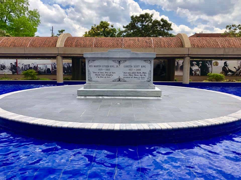 The mausoleum of Martin Luther King Jr and wife Coretta Scott