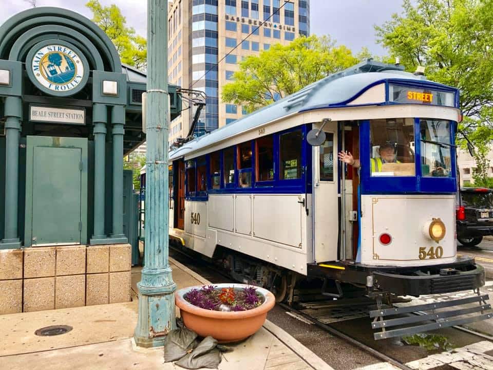 Vintage trams in Memphis