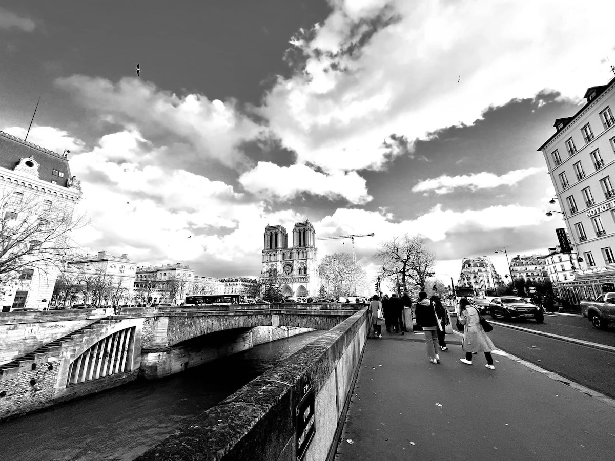 Notre Dame in Black and White
