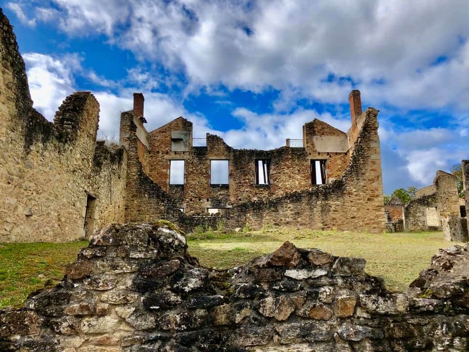 Ruins at the martyr village of Oradour sur Glane