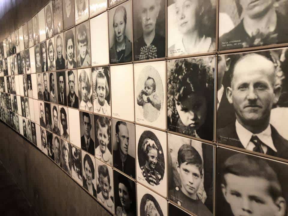 Commemorative photo wall of the victims of Oradour sur Glane