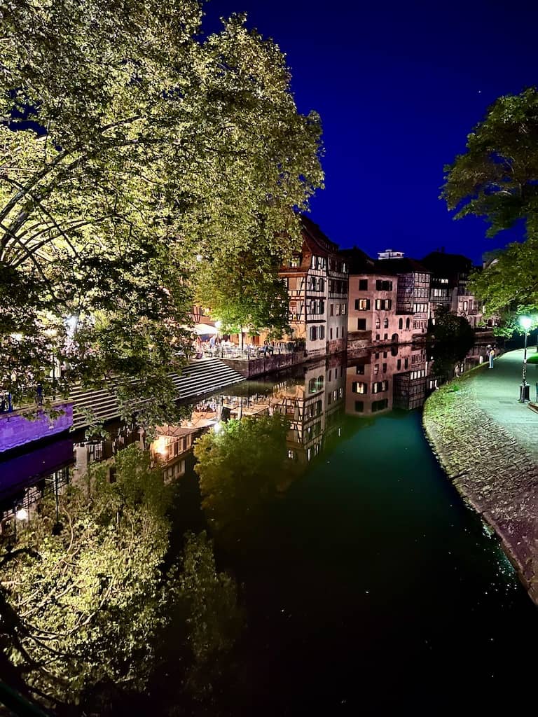 Petite France at night