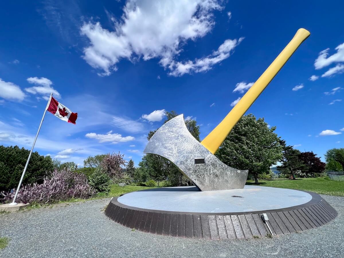 Giant axe along the Saint John River, near Fredericton