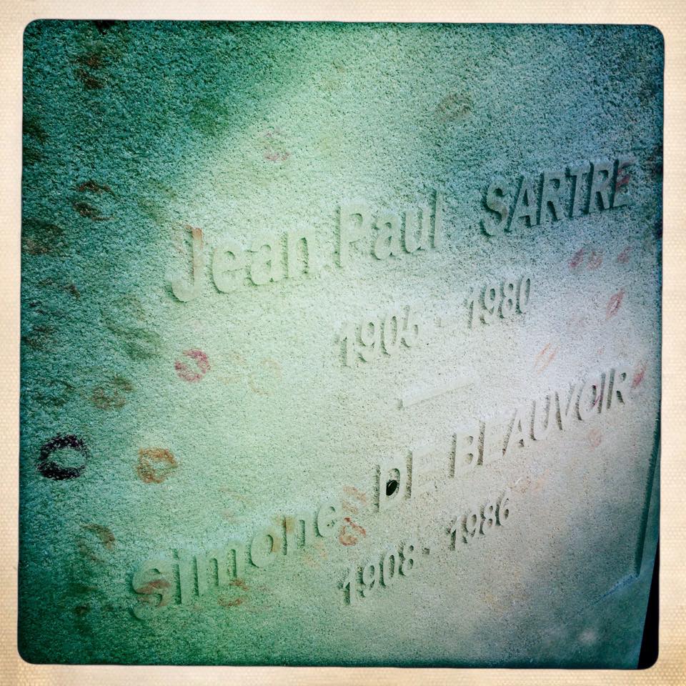 Jean-Paul Sartre and Simone de Beauvoir's grave in Montparnasse Cemetery