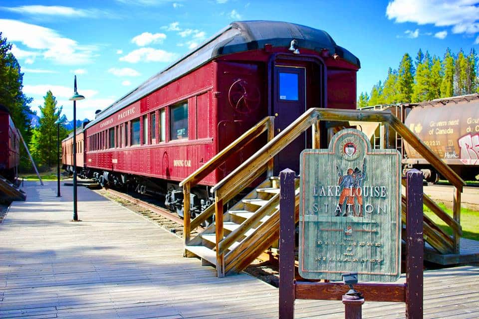 The private dining car at the Station Restaurant, Lake Louise
