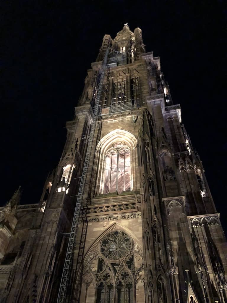 Strasbourg Cathedral at night