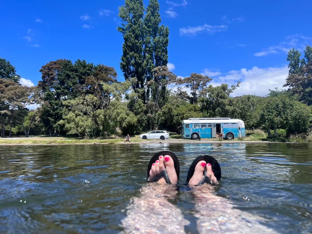 Swimming in Lake Taupo