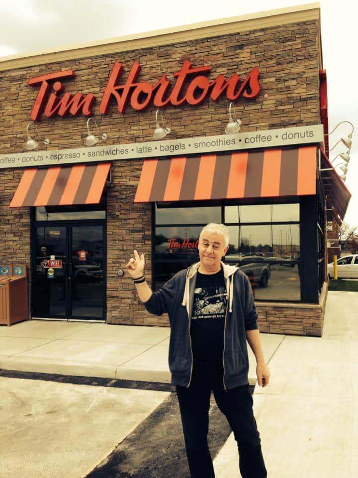 Roy at Tim Hortons in Canada