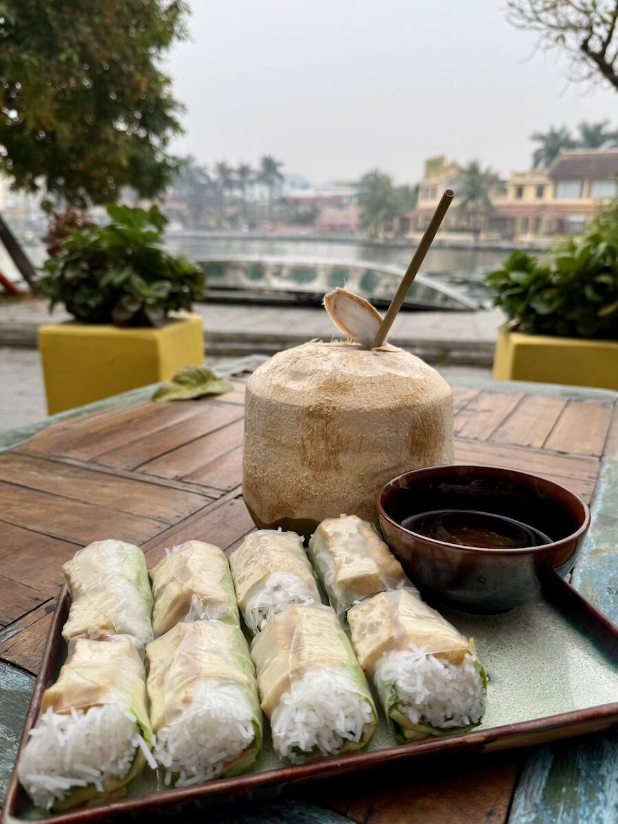 Tofu and pineapple summer rolls, from Xa Ot Noodle Bar, Tam Coc