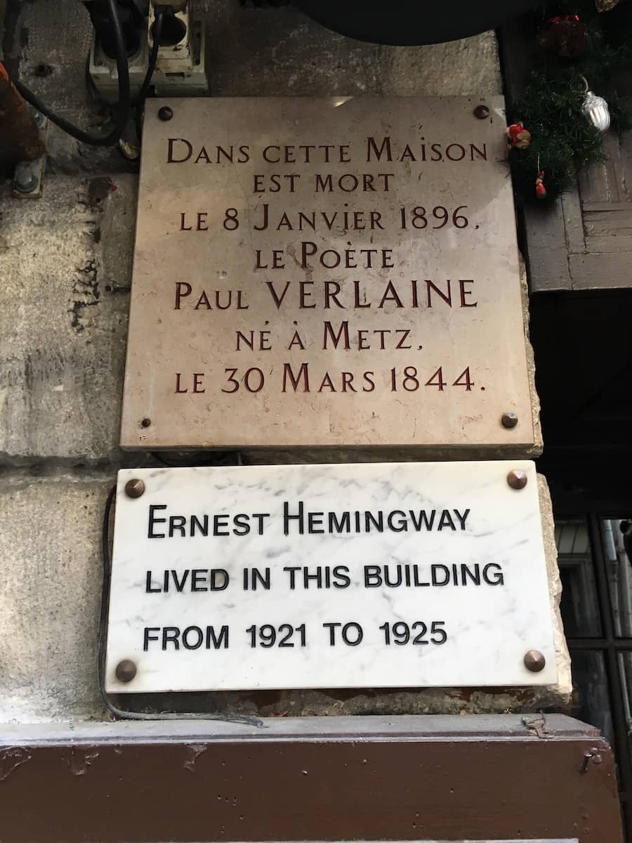 Verlaine and Hemingway lived here!