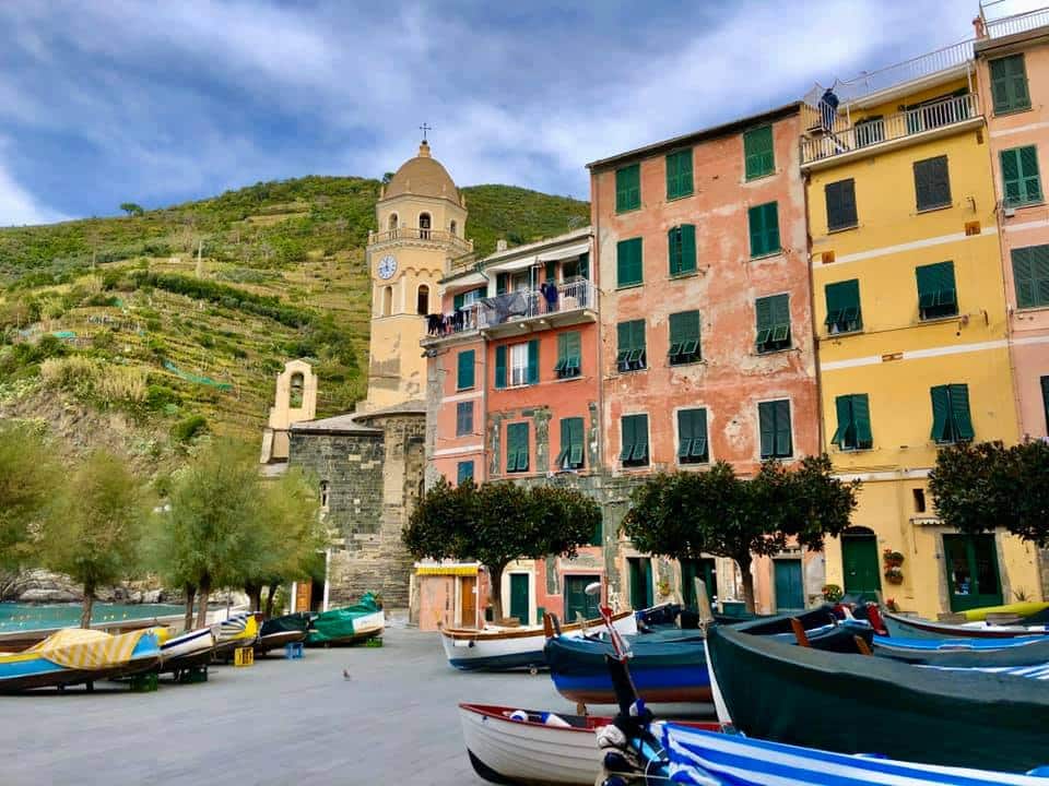Vernazza boats and church