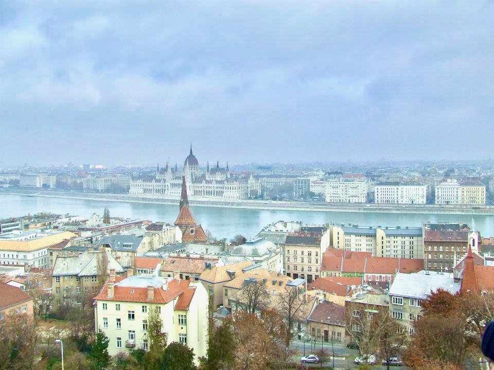 The view towards the Hungarian Parliament buildings from Buda